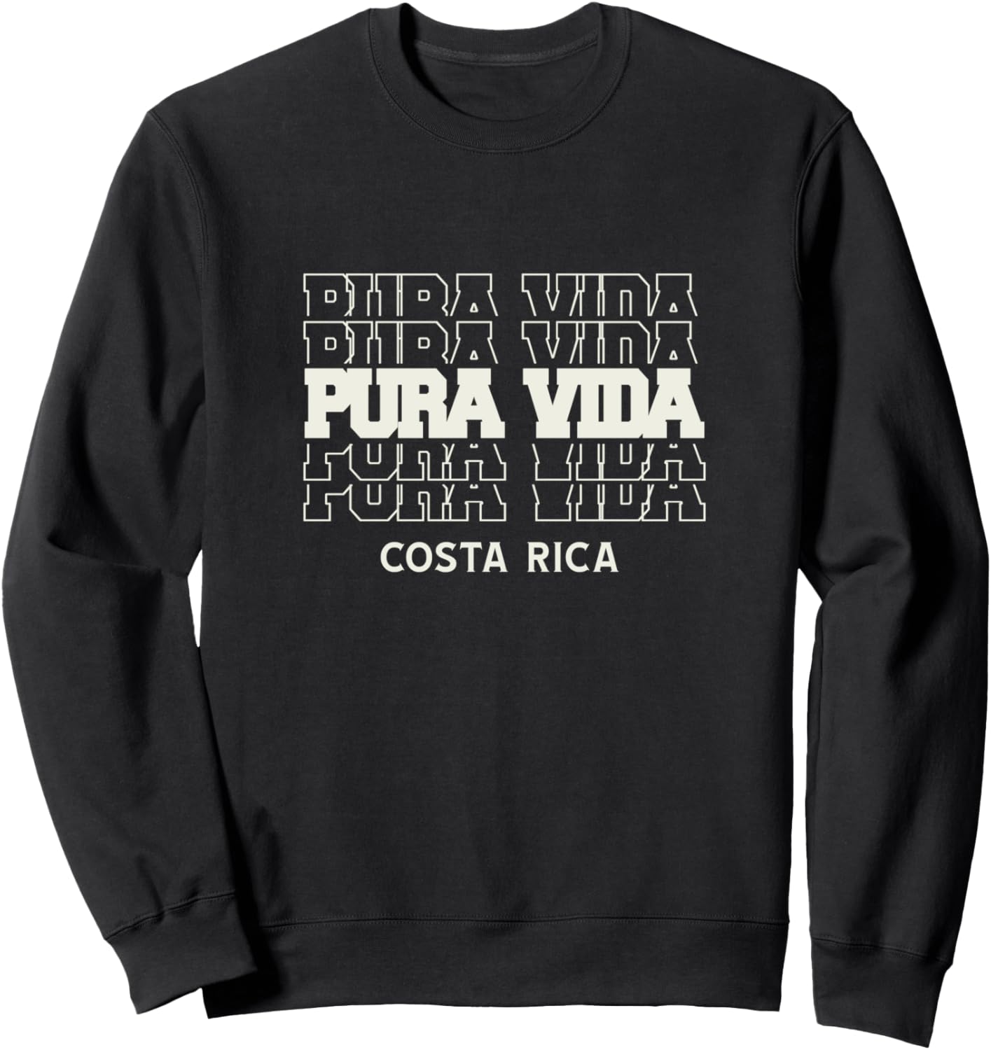 

Толстовка с надписью Pura Vida Costa Rica Stack Tropical Tees Pura Vida, черный
