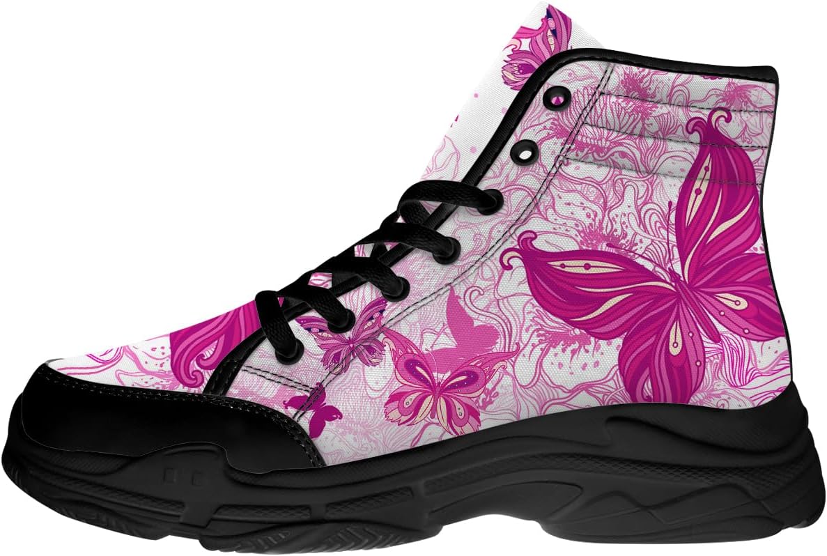 

Женские высокие кеды-бабочки, кружевные кроссовки на платформе из канвы Generic, розовый