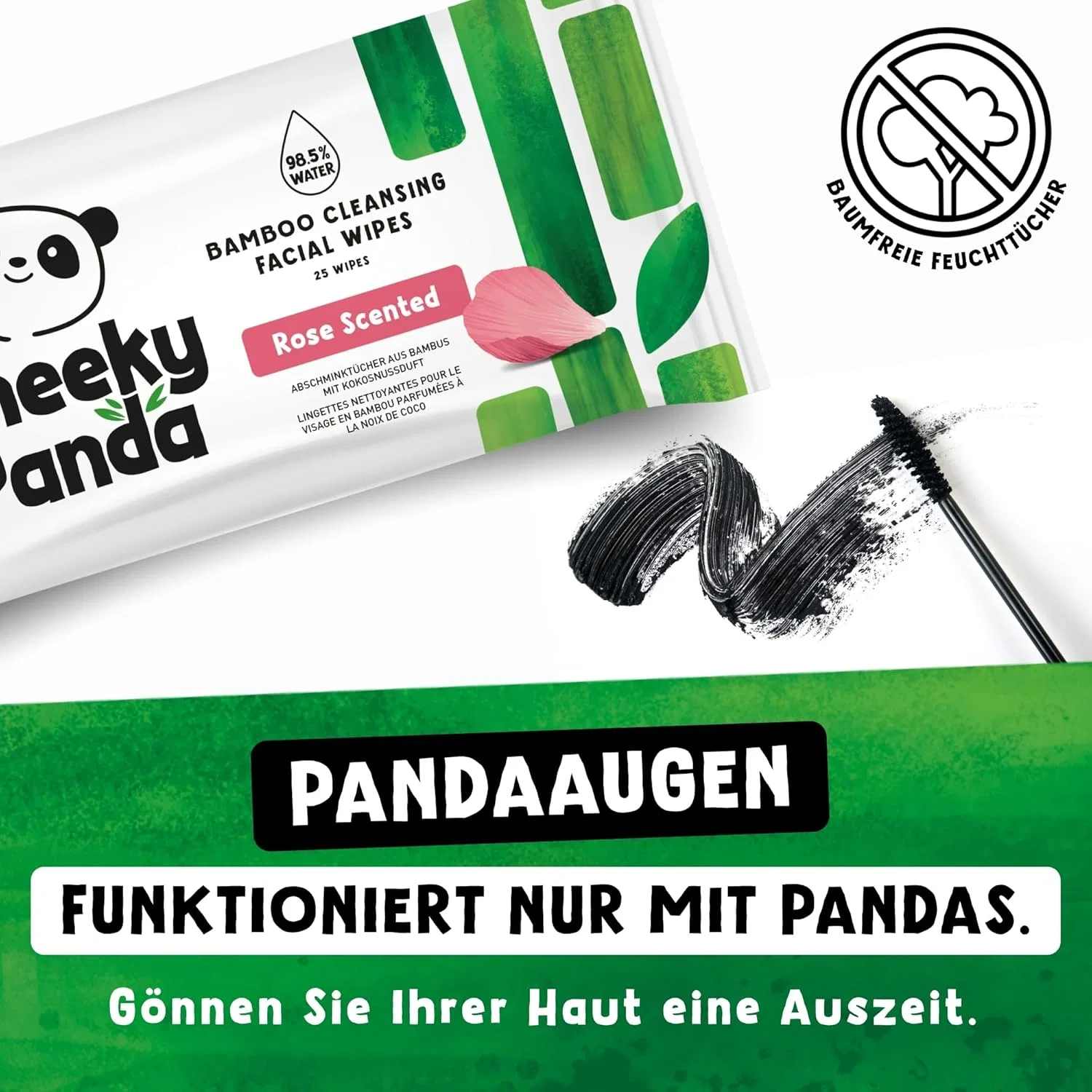 Средство для снятия макияжа The Cheeky Panda — Биоразлагаемые бамбуковые салфетки для снятия макияжа с ароматом розы от — фото 2