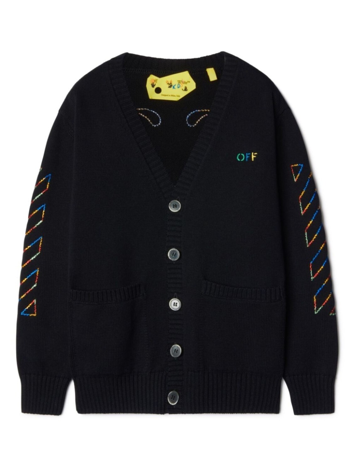 

Off-White Kids кардиган с вышивкой, черный