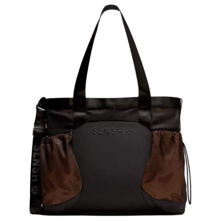 

Lululemon Полиэстеровый портативный кроссбоди через плечо унисекс черный и оранжевый, Black & Orange