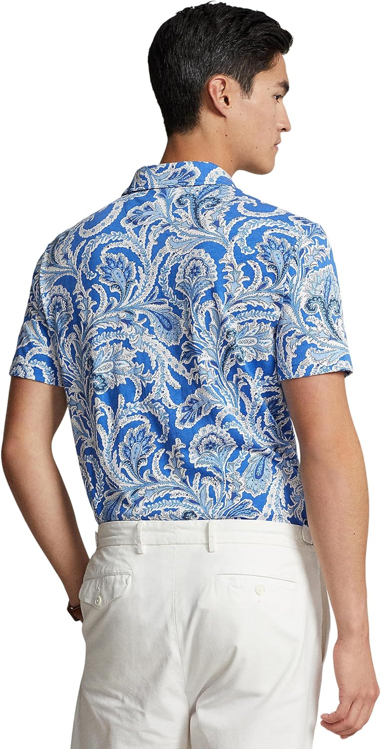 POLO RALPH LAUREN Мужская классическая рубашка-поло Paisley Jersey, Blue — фото 2