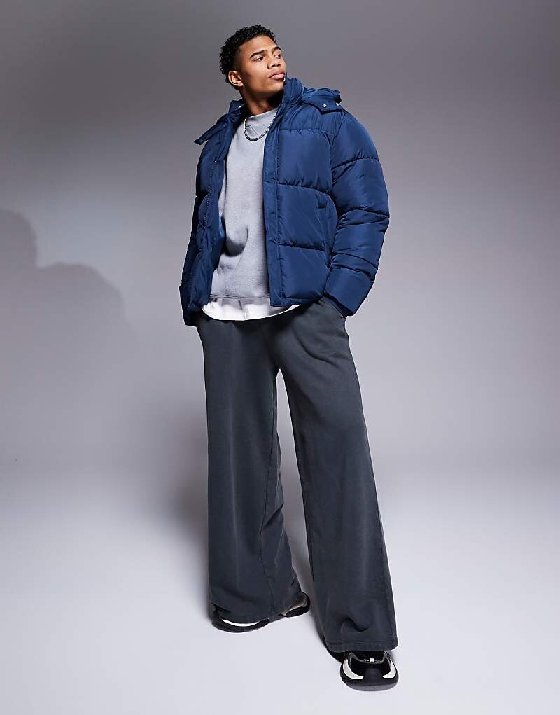 

ASOS DESIGN – утепленная темно-синяя куртка со съемным капюшоном, Синий, ASOS DESIGN – утепленная темно-синяя куртка со съемным капюшоном