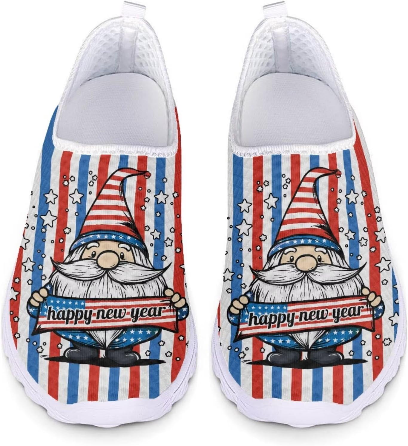

Кроссовки Belidome для женщин и мужчин, водонепроницаемые слипоны для ходьбы, бега и походов, спортивные, дышащие, легкие, New Year Gnome Flag