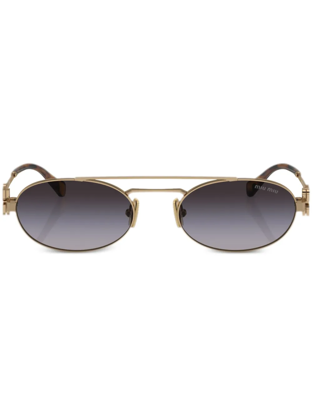

Солнцезащитные очки в овальной оправе с логотипом Miu Miu Eyewear, золотой