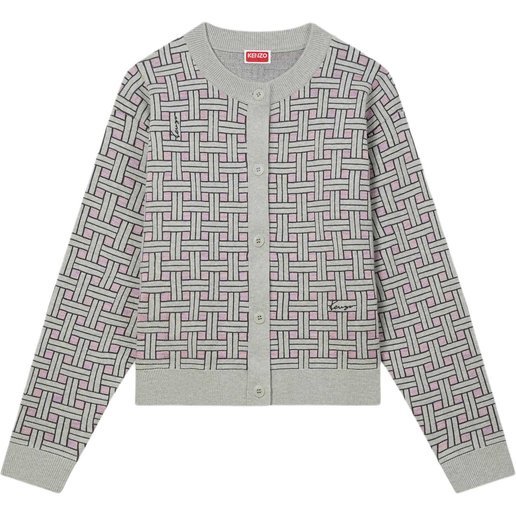 

Кардиган с вязаным узором и круглым вырезом KENZO, светло-серый