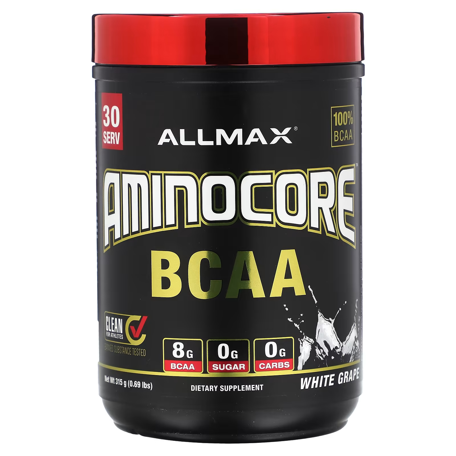 

ALLMAX AMINOCORE BCAA Белый виноград 315 г (0,69 фунта)