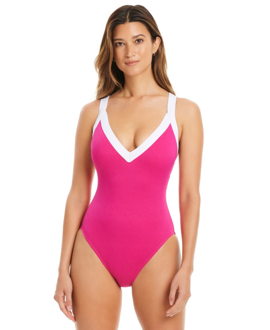 

Женский слитный купальник I'm With The Band с глубоким вырезом Bleu by Rod Beattie, Pink Punch