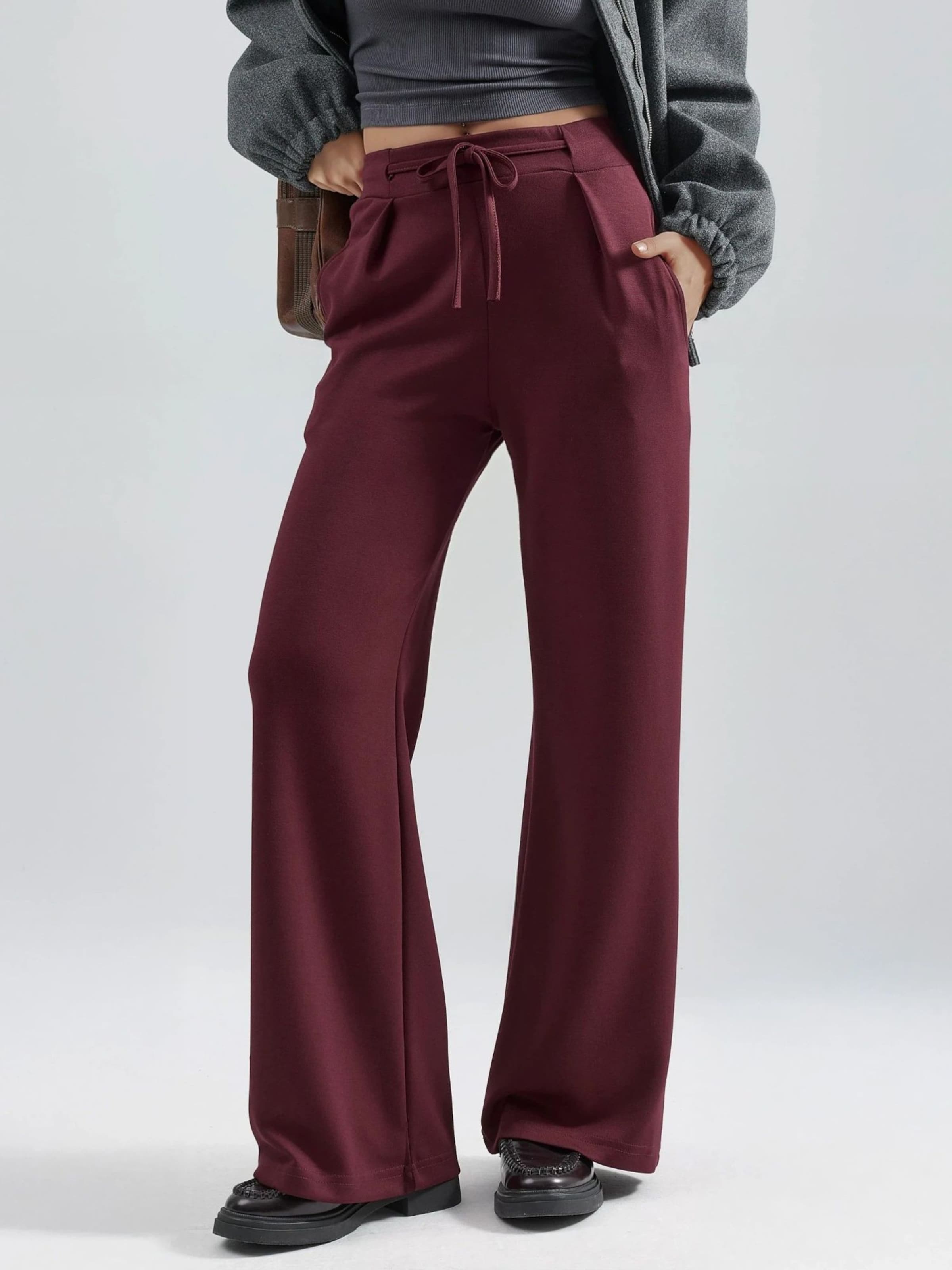 

Hiccup Широкие брюки в вишнево-красном цвете