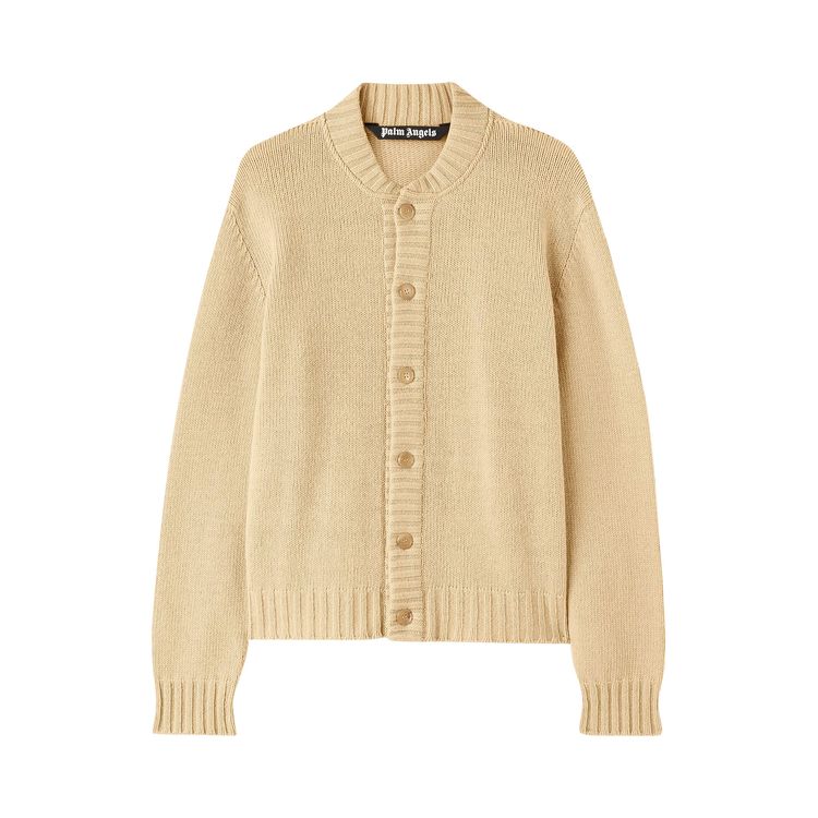 

Кардиган Palm Angels Curved Logo Cardigan 'Beige', желто-коричневый