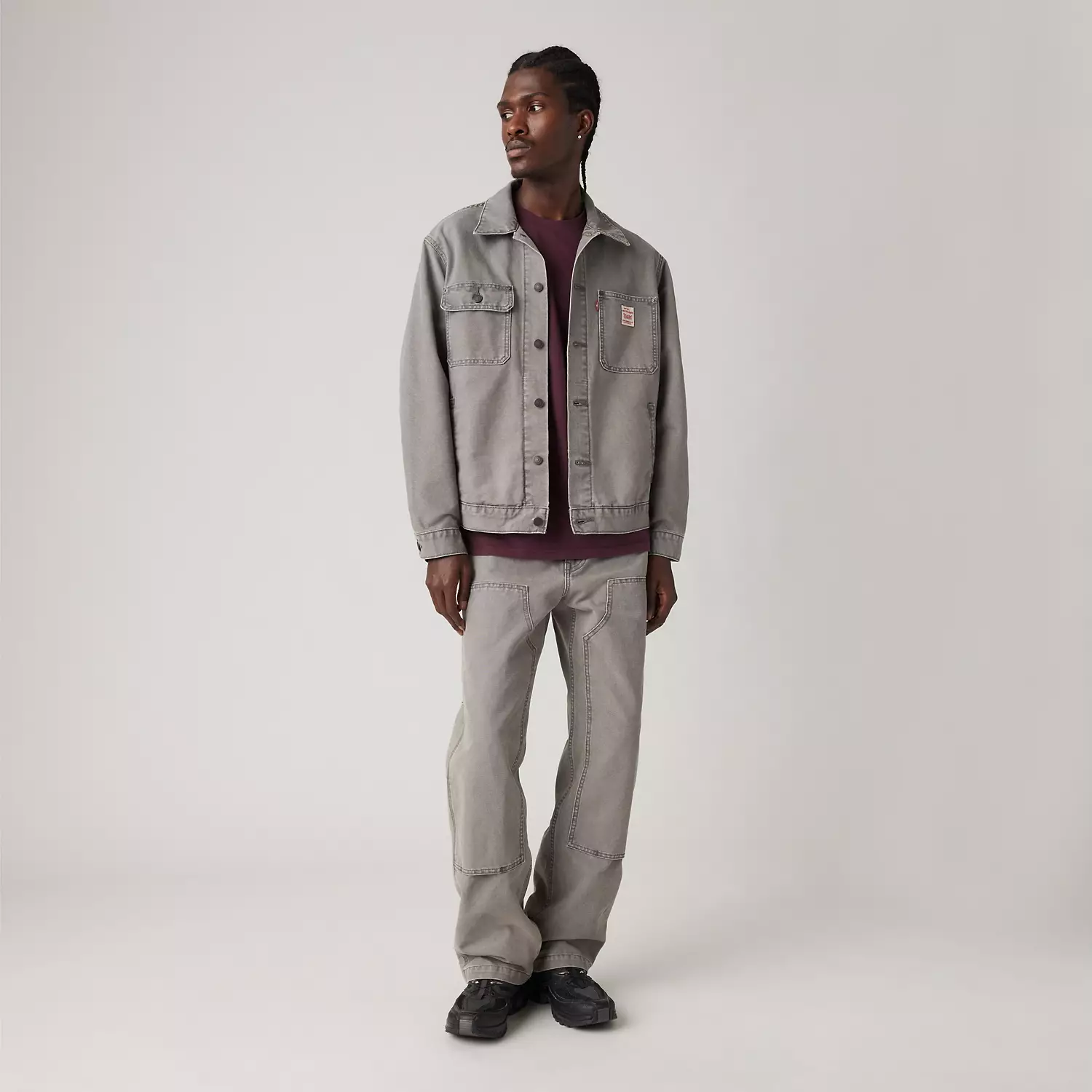 

568 Свободные прямые джинсы Carpenter с двойным коленом для мужчин Levi's, цвет Castlerock - Grey
