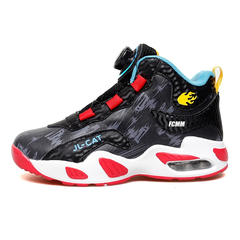 

Противоскользящие, дышащие, легкие, амортизирующие высокие баскетбольные кроссовки для детей FCMM, черный