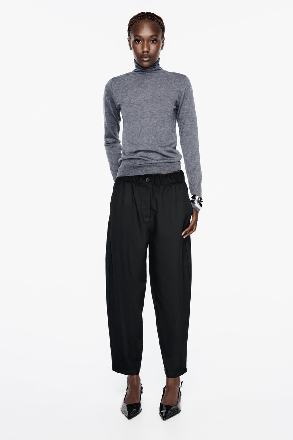 

Фланелевые брюки ZARA, черный