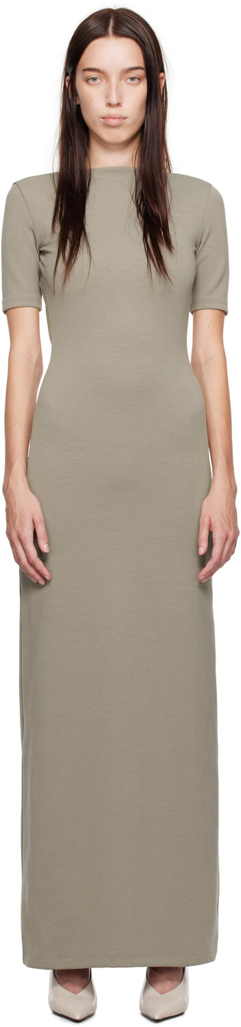 

Платье макси с открытой спиной Taupe Halo Calvin Klein