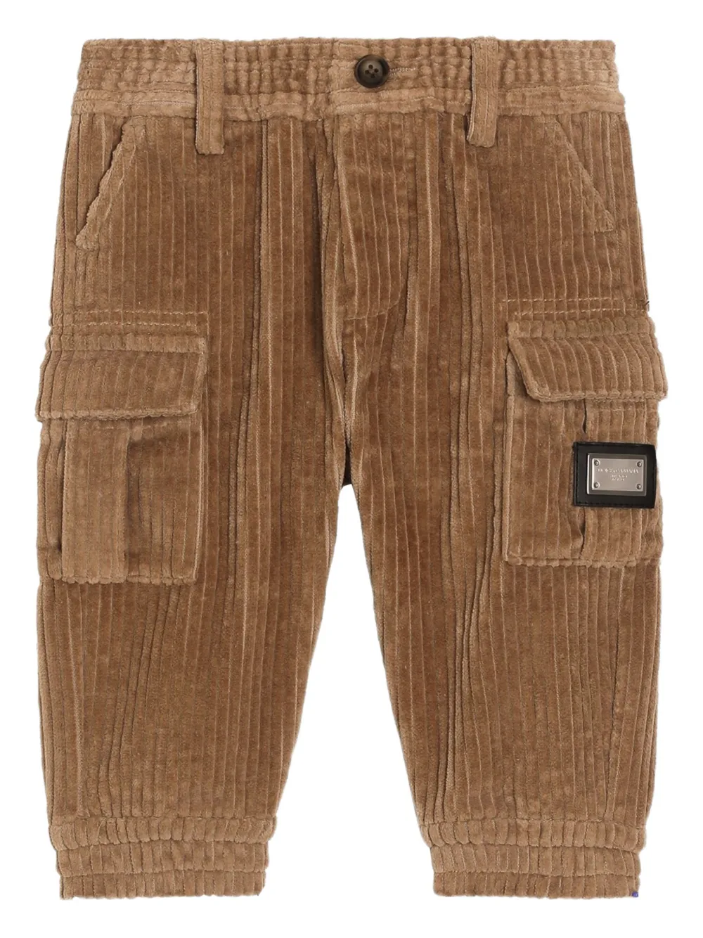 

Вельветовые брюки карго Dolce & Gabbana Kids, коричневый