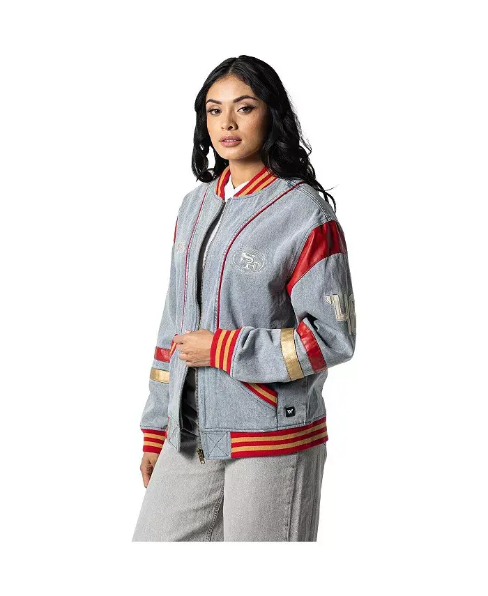 

Мужская и женская джинсовая куртка Francisco 49ers The Wild Collective