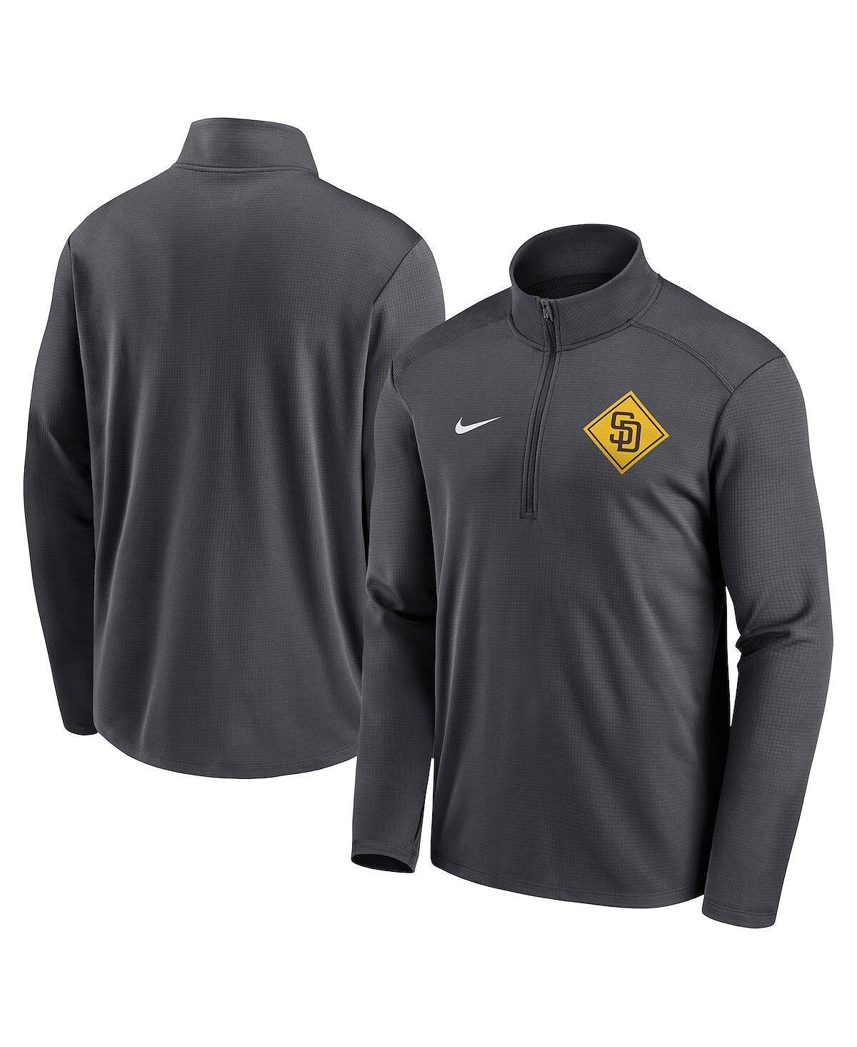 

Мужская футболка San Diego Padres Diamond Icon Pacer Performance с молнией четверть цвета антрацитового цвета Nike, Черный, Мужская футболка San Diego Padres Diamond Icon Pacer Performance с молнией четверть цвета антрацитового цвета Nike