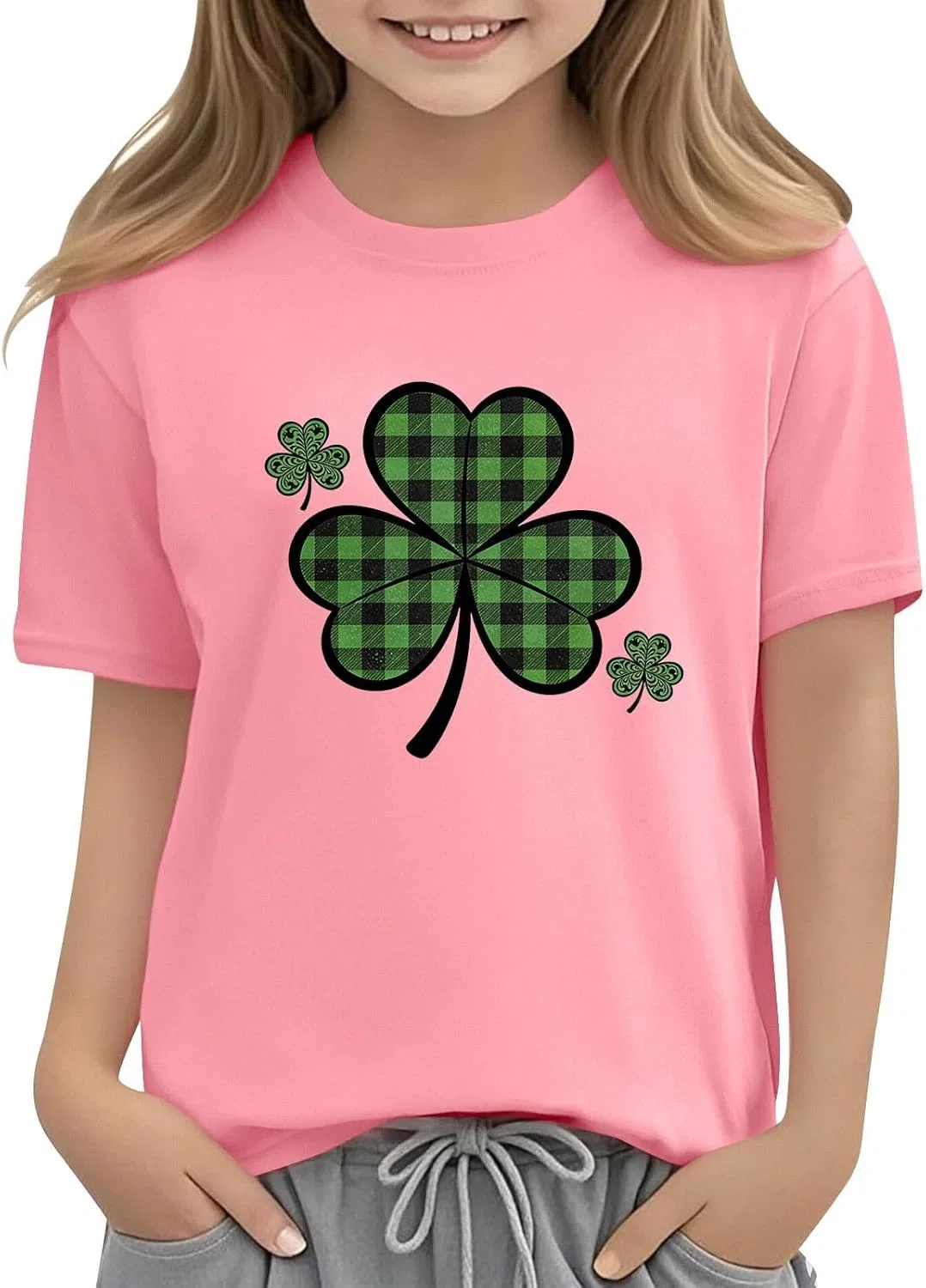Футболка с принтом Shamrock, Zzalalana, Pink