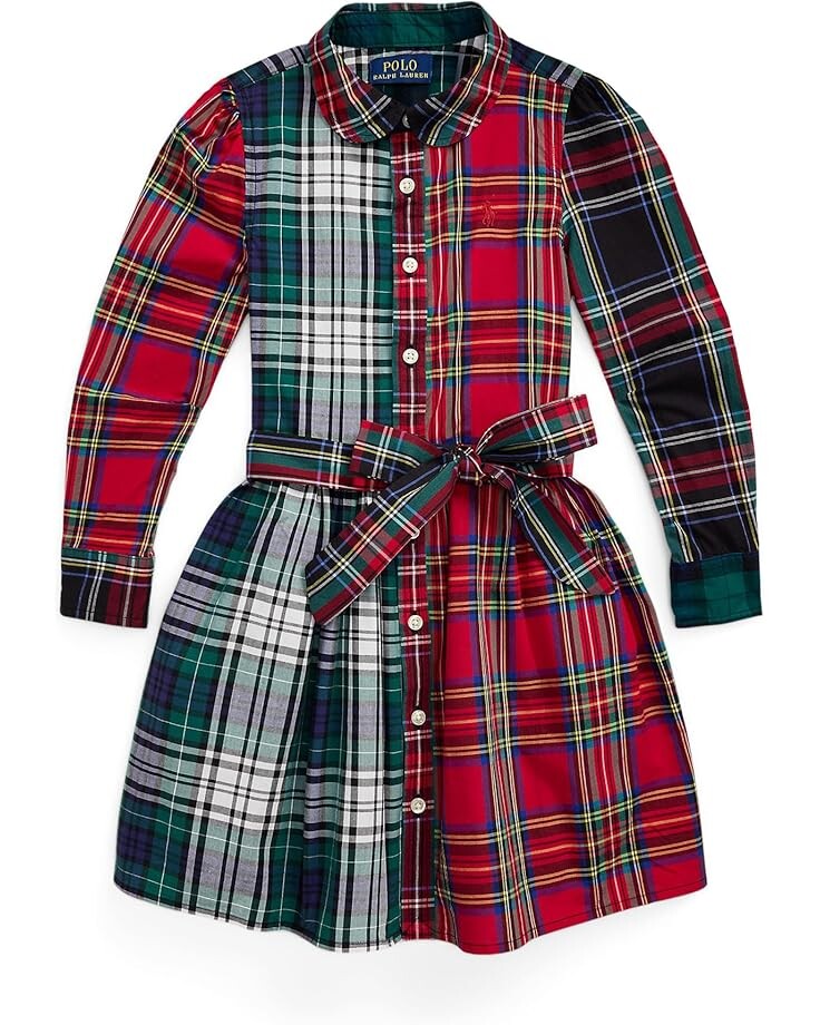 

Платье Polo Ralph Lauren Kids Plaid Cotton Fun Shirtdress, разноцветный