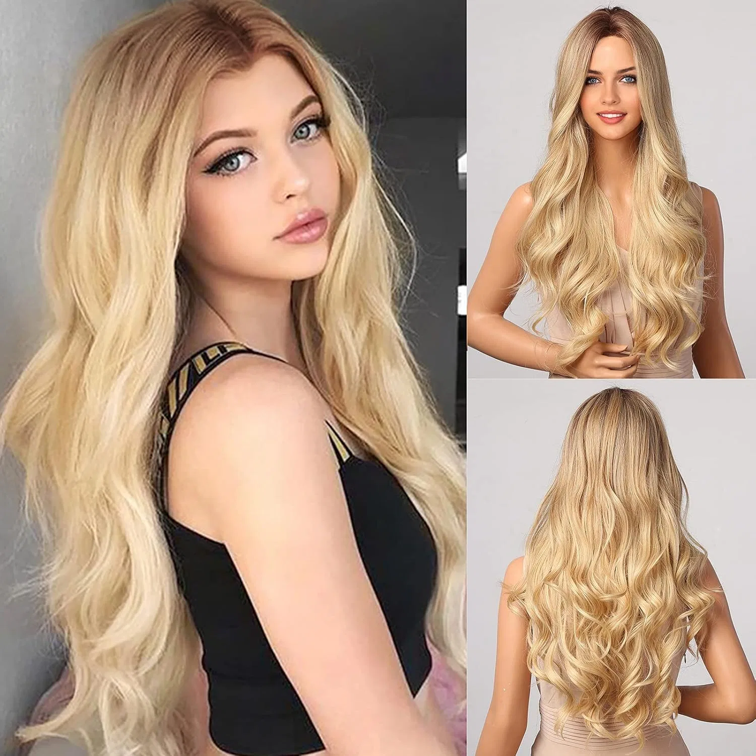 Длинный светлый волнистый парик Haircube с пробором Emmor, 5#