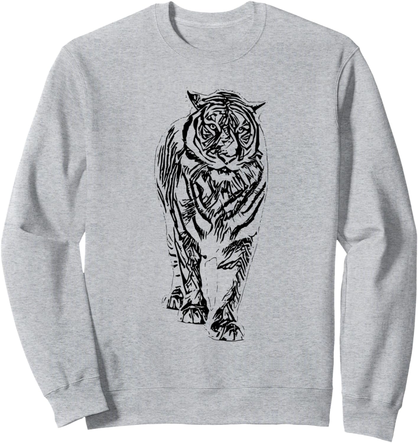 

Толстовка с изображением тигра и крупной кошки. Хищники, тигры джунглей Tiger Big Cat Predator Gift Christmas - Birthday, серый