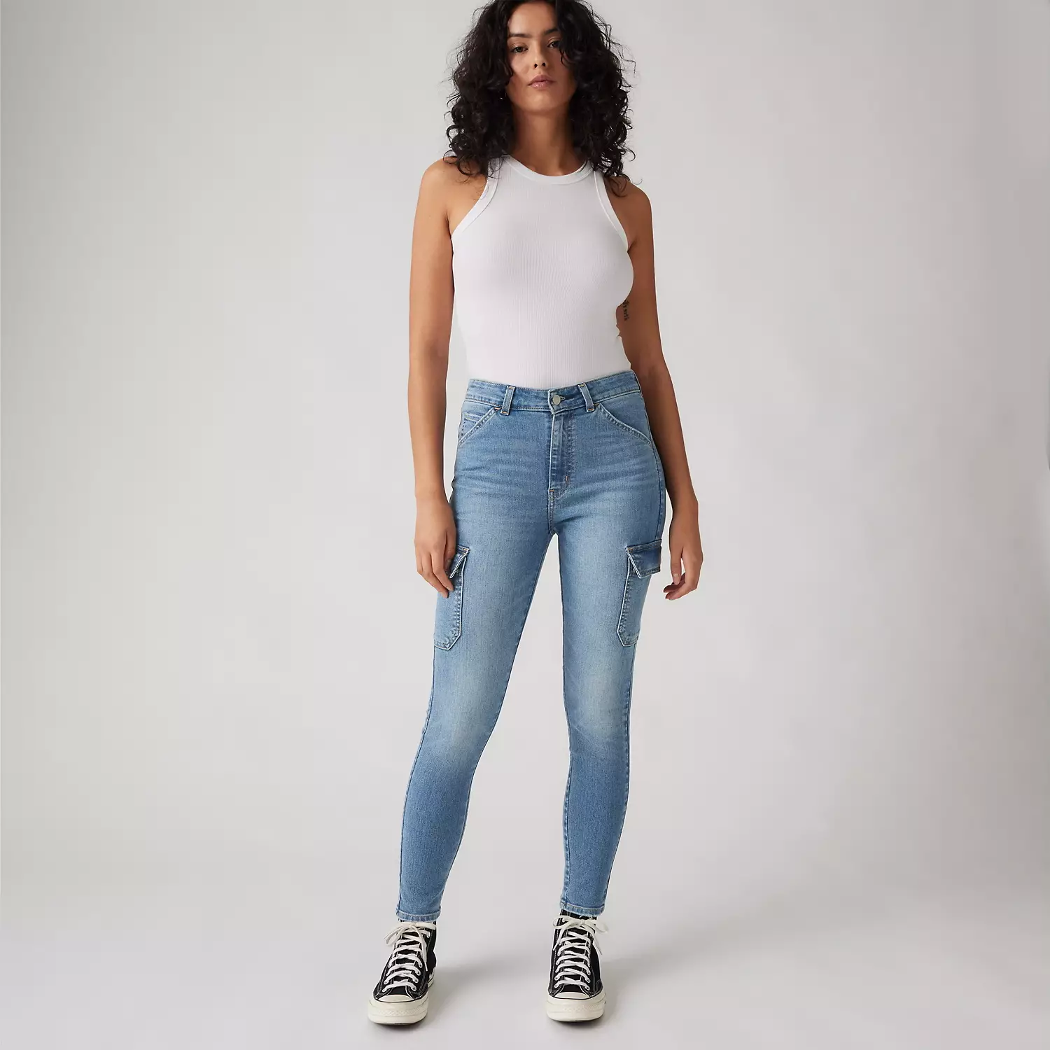 

721 Узкие женские джинсы-карго с высокой посадкой Levi's, цвет Many Thanks - Medium Wash