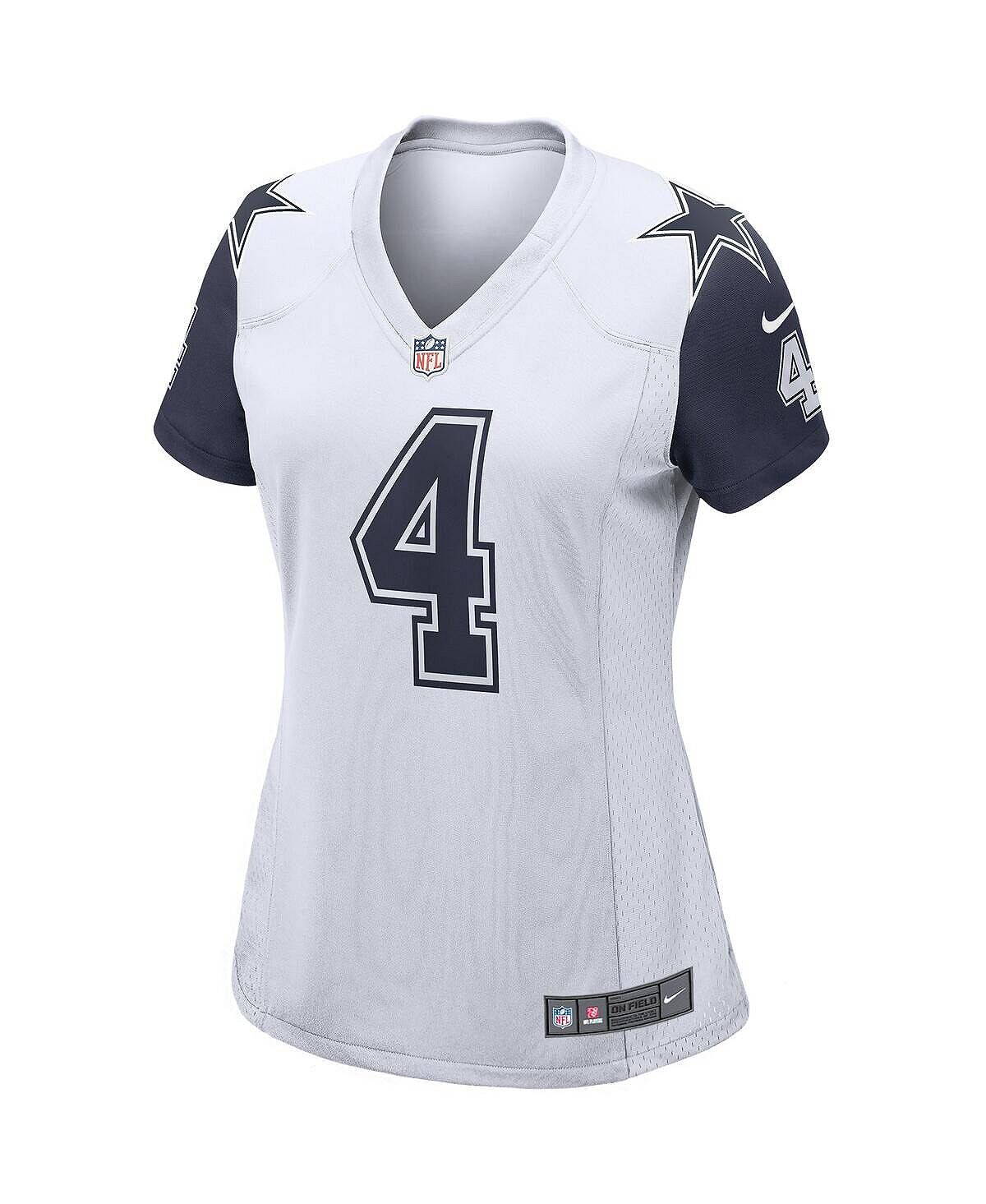 Женская футболка Dak Prescott White Dallas Cowboys Alternate Game Nike, белый — фото 3