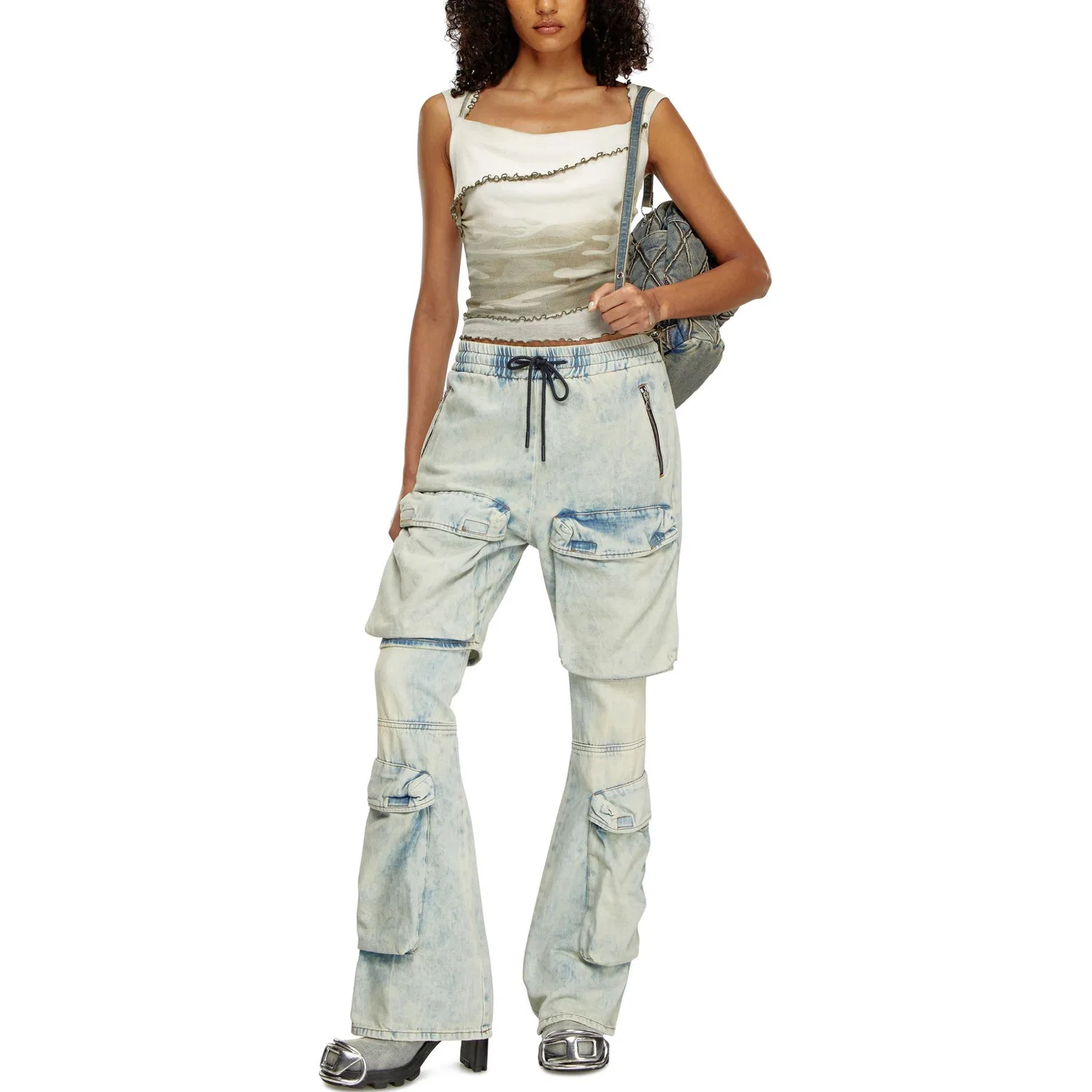 Джинсовые шорты DIESEL Light Blue — фото 3