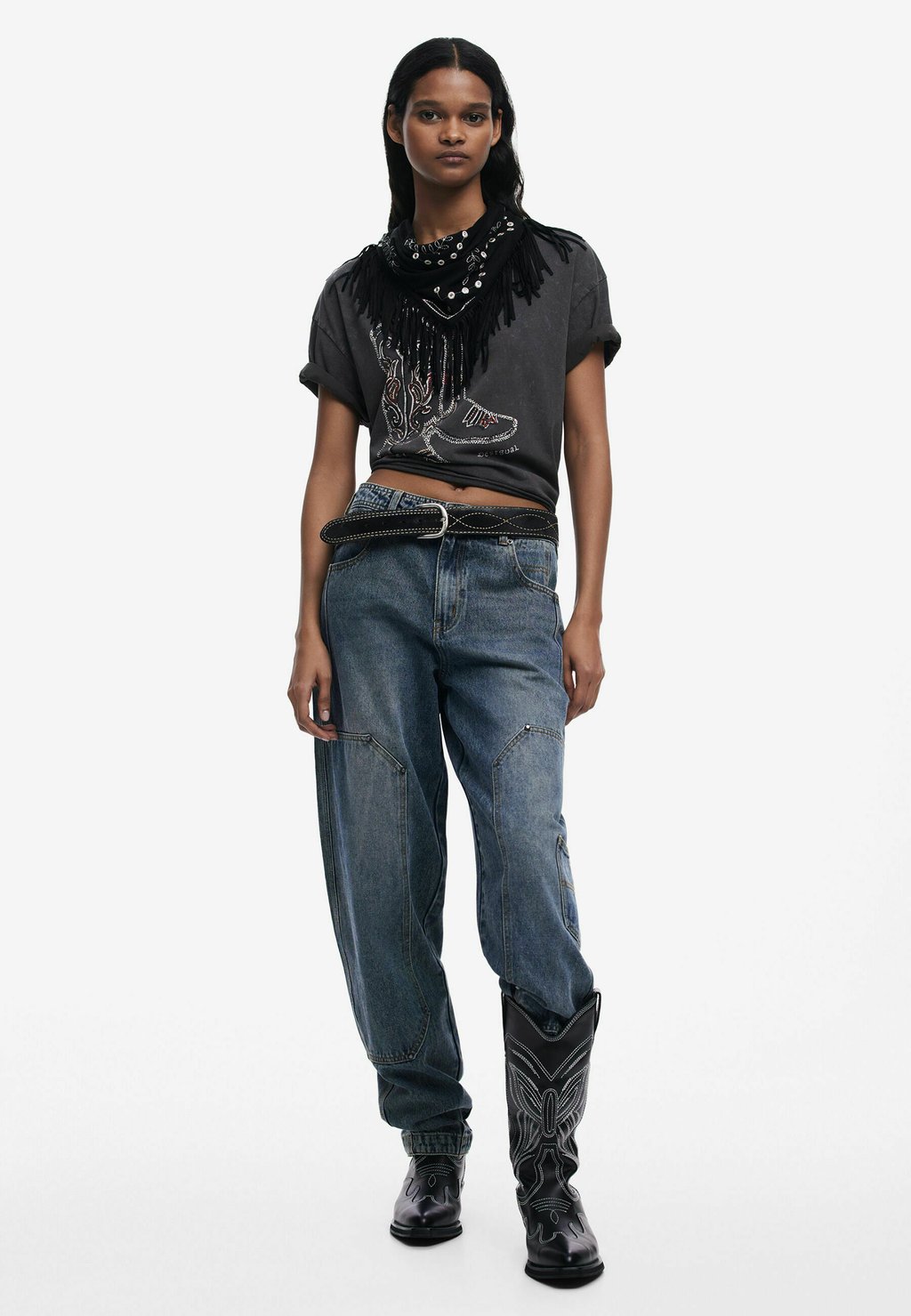 

Шарф TRIANGULAR FRINGE Desigual, коричневый
