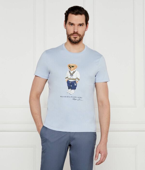 

Футболка мужская Polo Ralph Lauren с принтом медведя, голубой