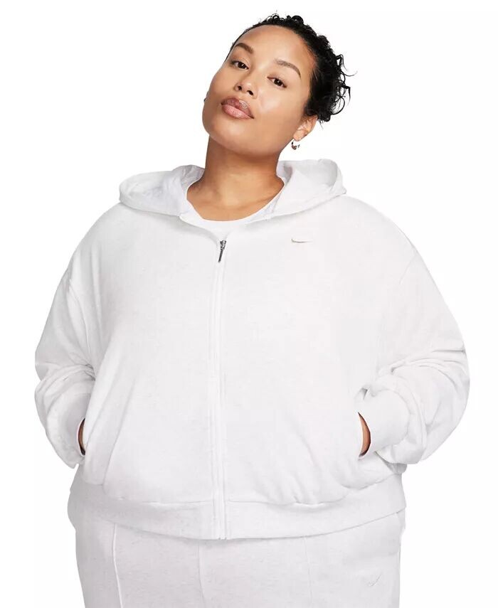 

Плюс размер Толстовка Chill Terry с молнией во всю длину из френч-терри Nike, серый