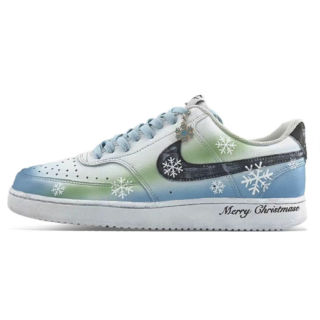 

Nike Мужские низкие скейтборд-кроссовки Court Vision 1, износостойкие, дышащие, с противоскользящим покрытием, белого, синего и зеленого цвета