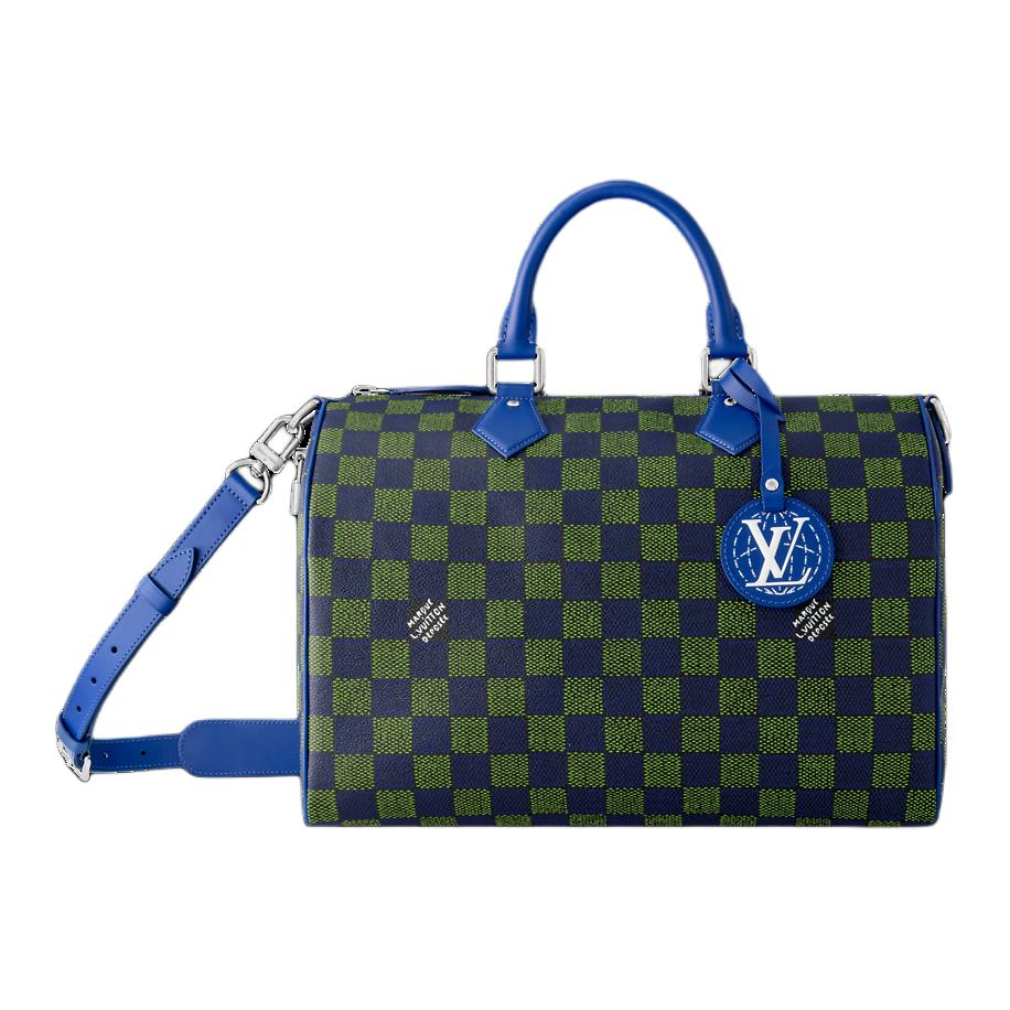 

LOUIS VUITTON Скоростная сумка через плечо 40 Дамие Наследие сине-зеленая