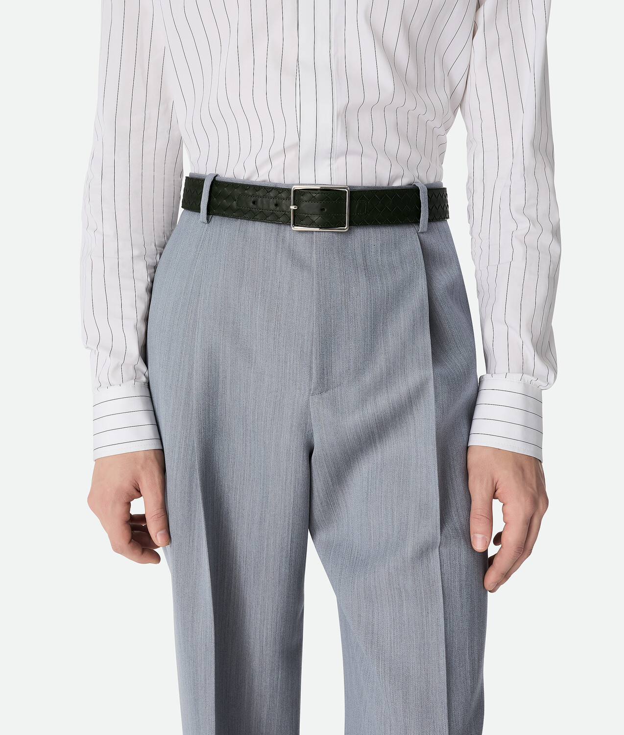 Intrecciato piccolo belt BOTTEGA VENETA, темно-зеленый — фото 2