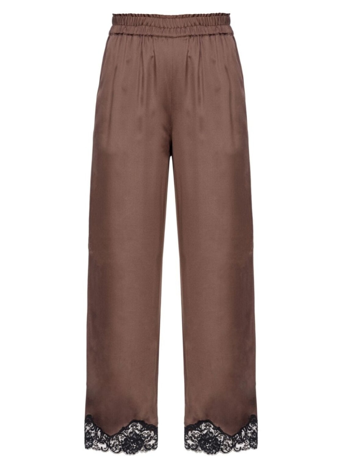 

PINKO атласные брюки с кружевом, коричневый