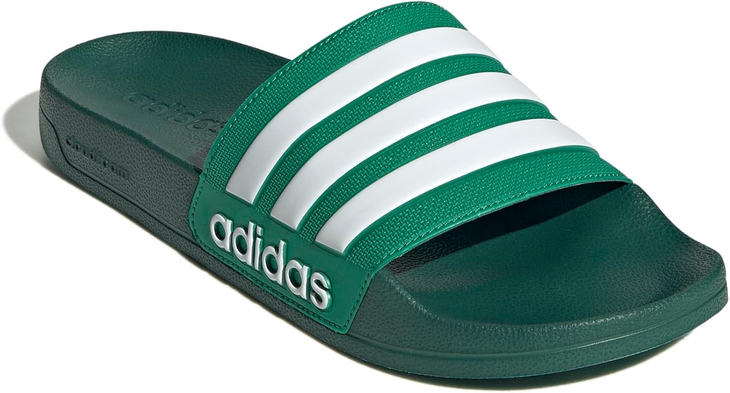 Сланцы для душа adidas Adilette для взрослых унисекс, белый/зеленый — фото 4