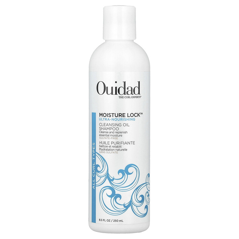 

Ouidad, Moisture Lock , очищающий масляный шампунь, для всех типов локонов, 250 мл (8,5 жидк. Унции)