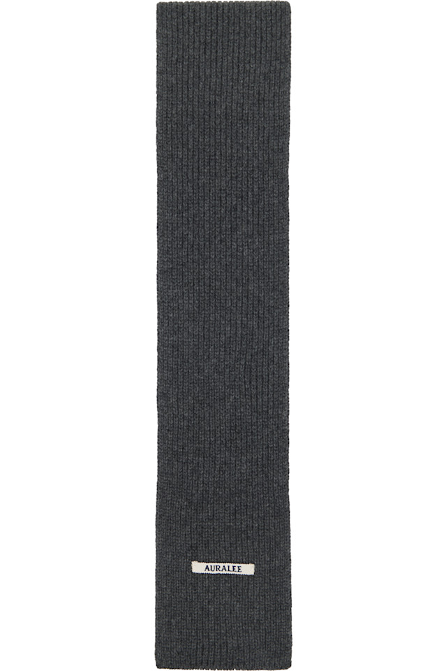 

Auralee Серый светло-кашемировый вязаный палантин