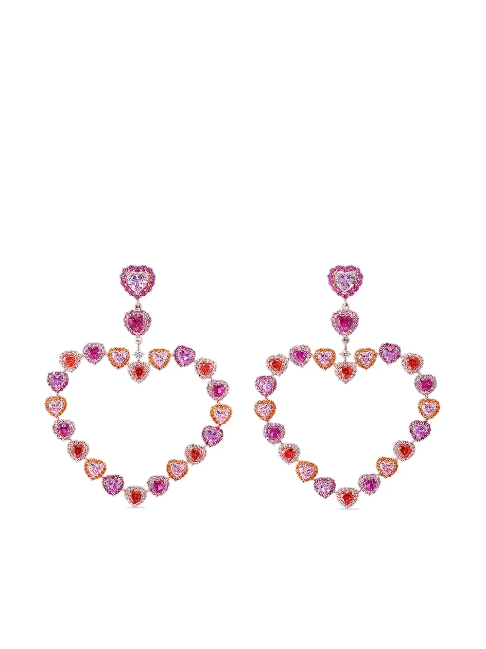 

Серьги Love Heart из розового золота с сапфирами и бриллиантами Anabela Chan, розовый