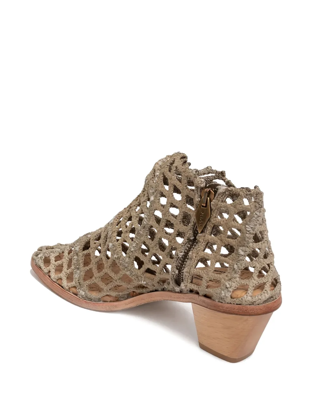 Сетчатые ботильоны на блочном каблуке VERDURA SHOES, нейтральный — фото 4