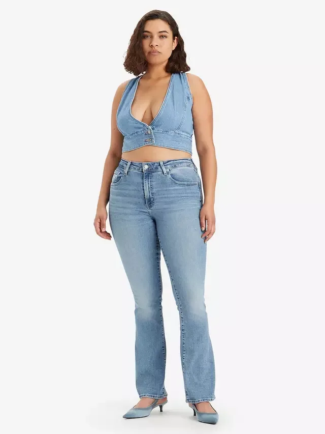 Джинсы-клеш с высокой посадкой 725 Levi's, Blue Wave Light