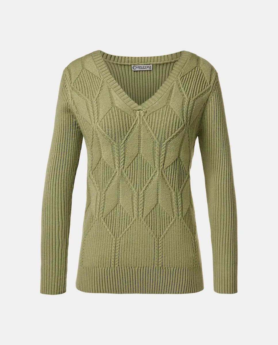 

Женский свитер с длинным рукавом однотонный Zermatt, зеленый