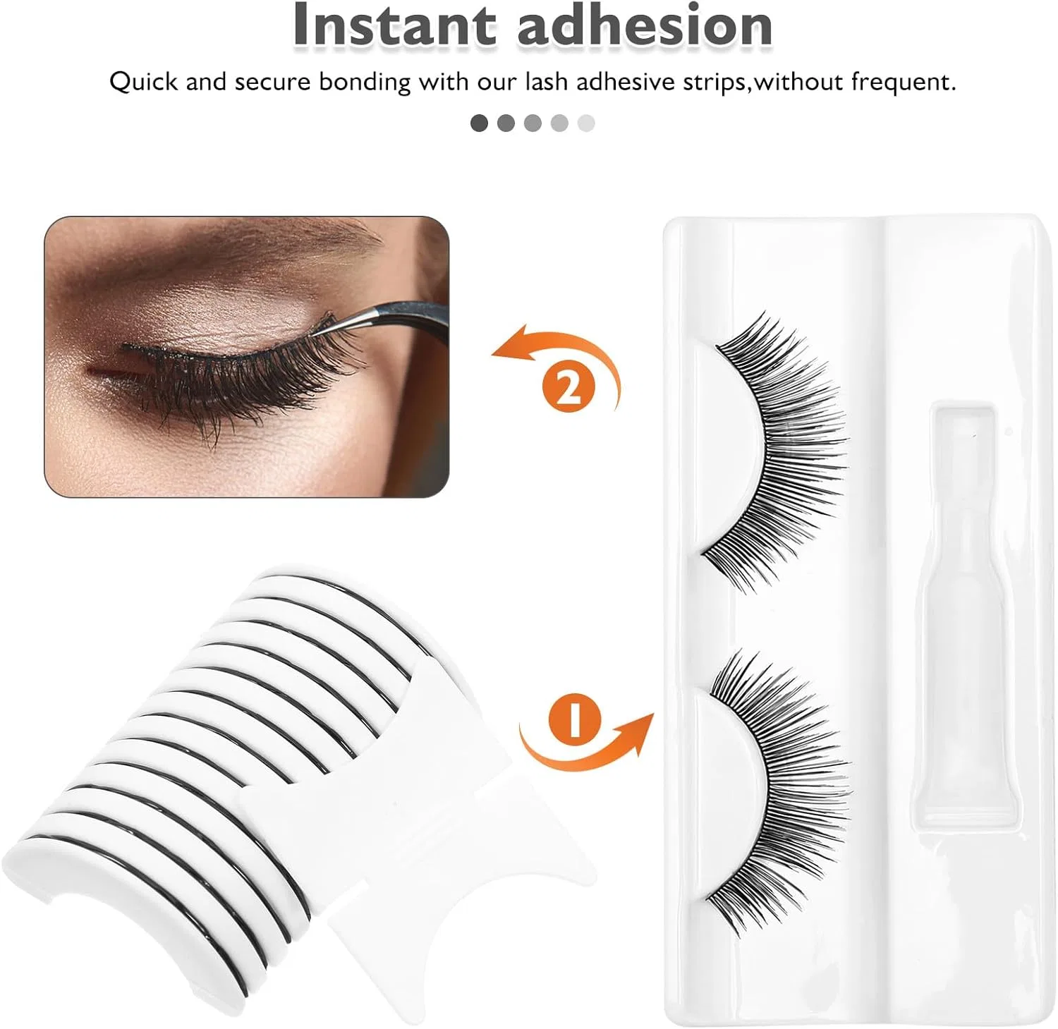 Накладные ресницы Nolitoy Eyelash Adhesive Tape 12 шт, прозрачные — фото 3