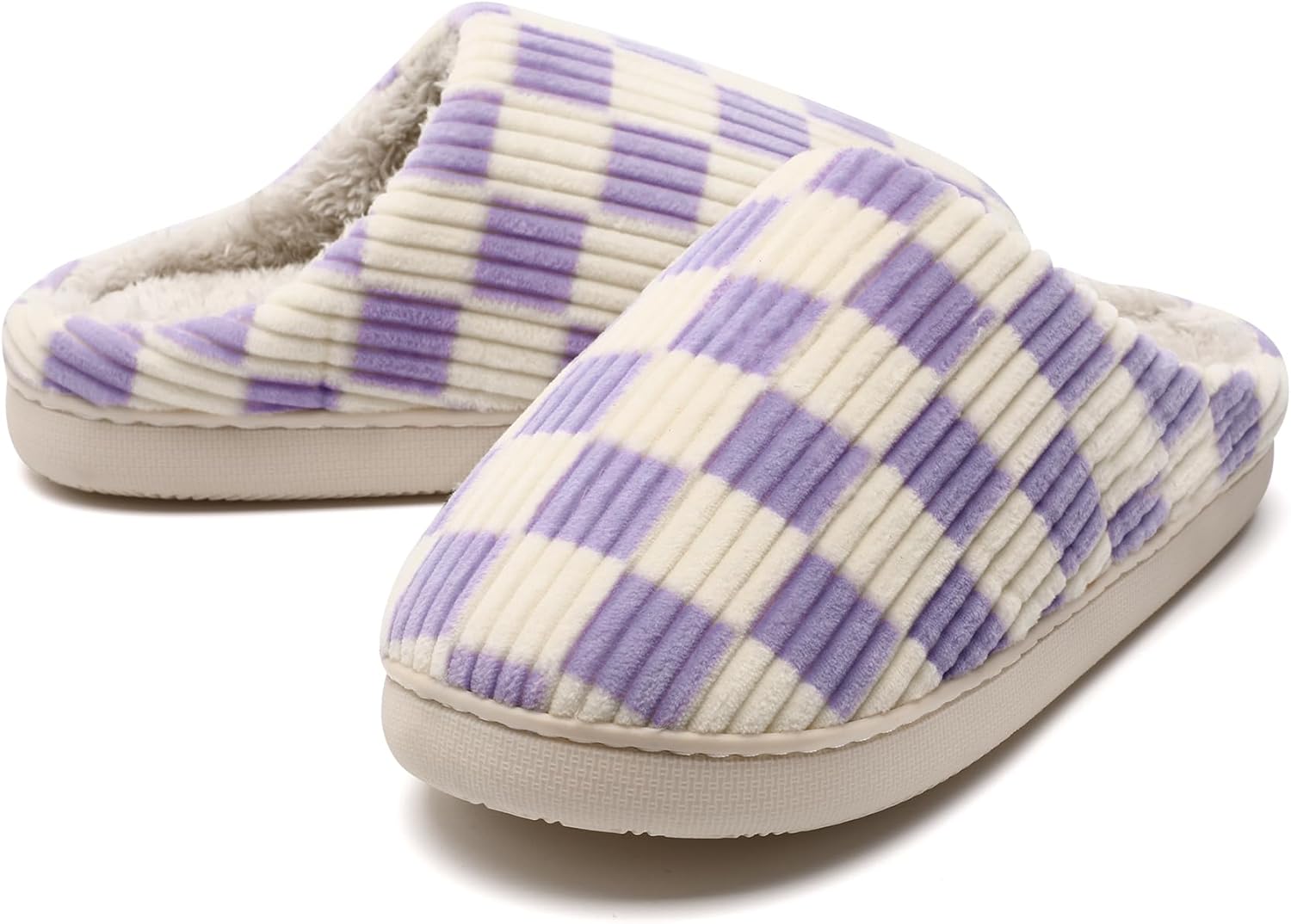 

Домашние тапочки Guyarns для женщин и мужчин - пушистые, удобные для дома и улицы с амортизирующей стелькой и искусственным мехом, фиолетовый