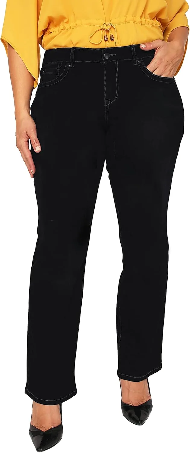 

Женские джинсы скинни флэар midrise plus size Miss Halladay