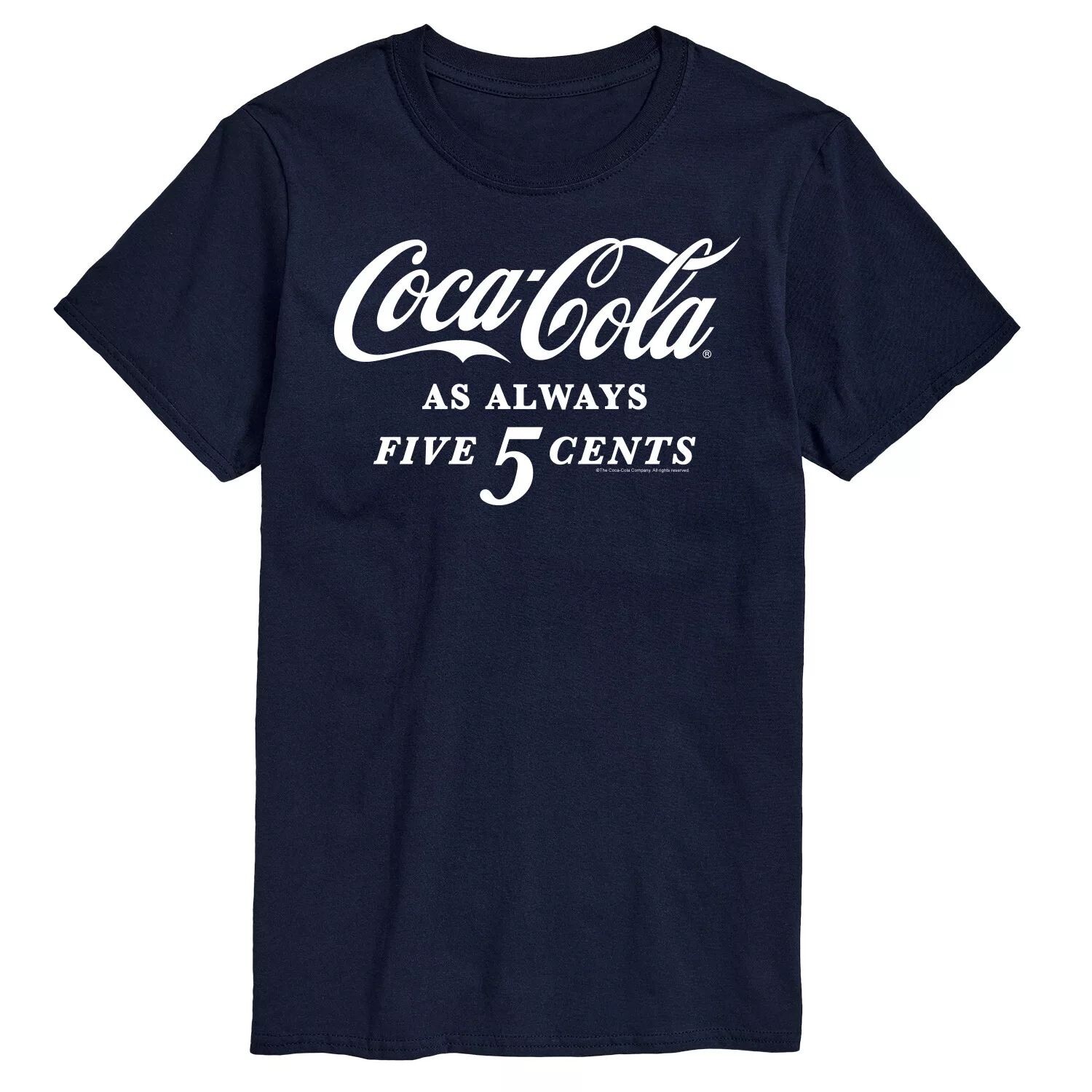 

Мужская футболка с рисунком Coca-Cola As Always Five Cents License, синий