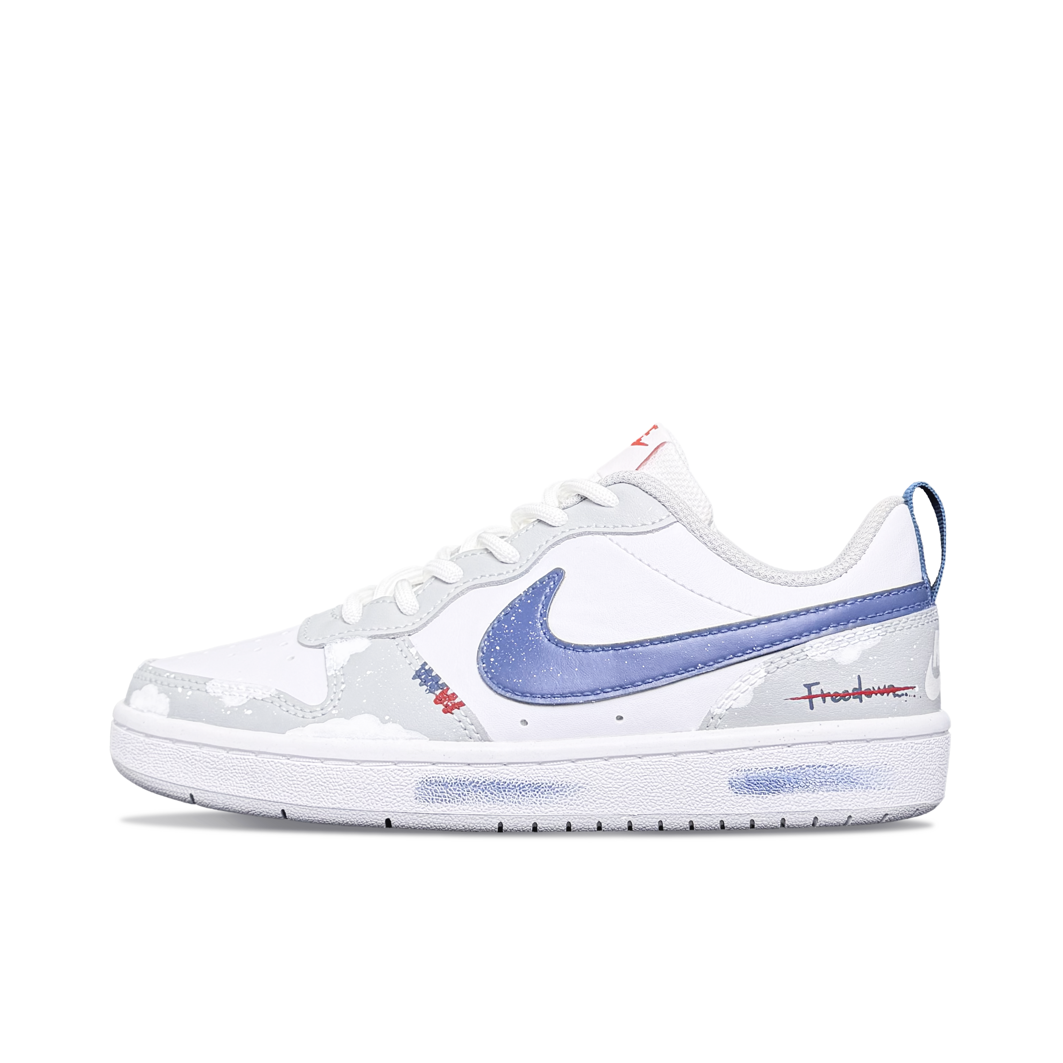

Nike Кроссовки Court Borough Cloud Mist Blossoms Slip Resistant Abrasion Resistant Low top Skateboard Shoes Blue Kids'