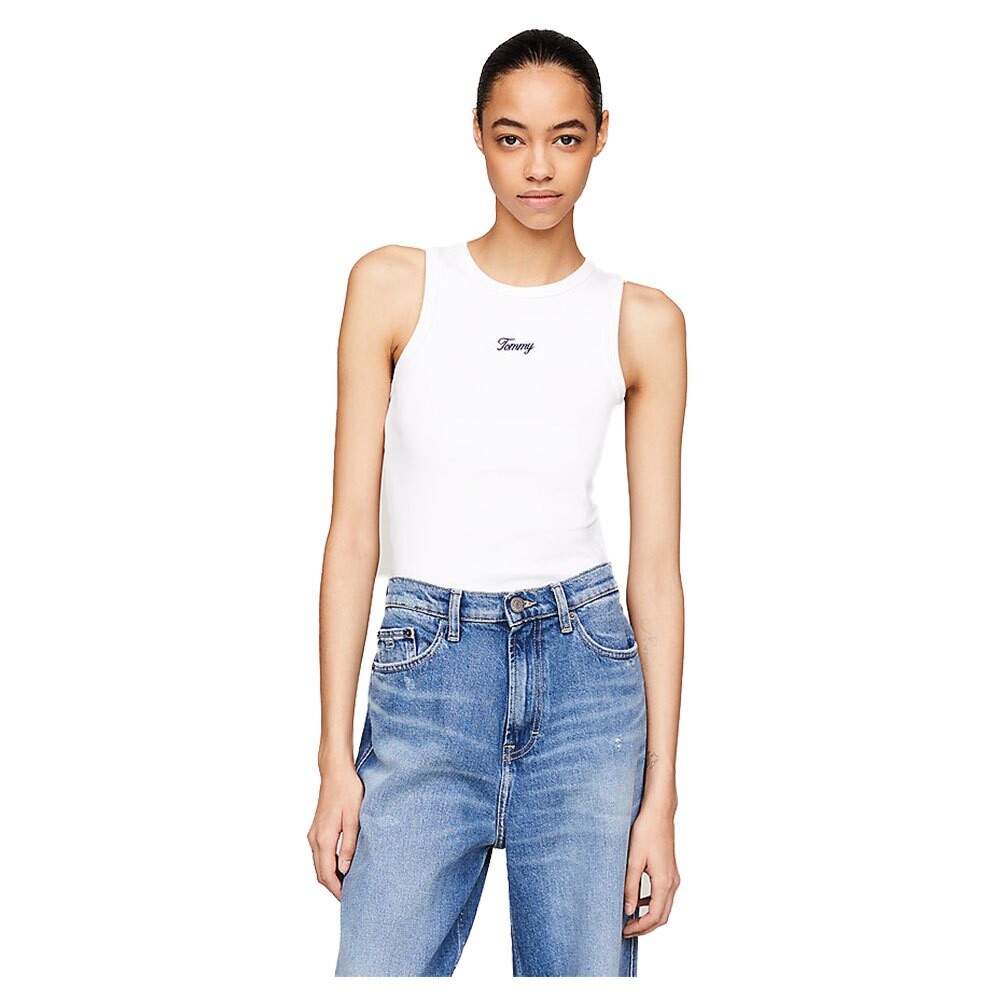 

Футболка Tommy Jeans Slim Script Tank Ext, белый