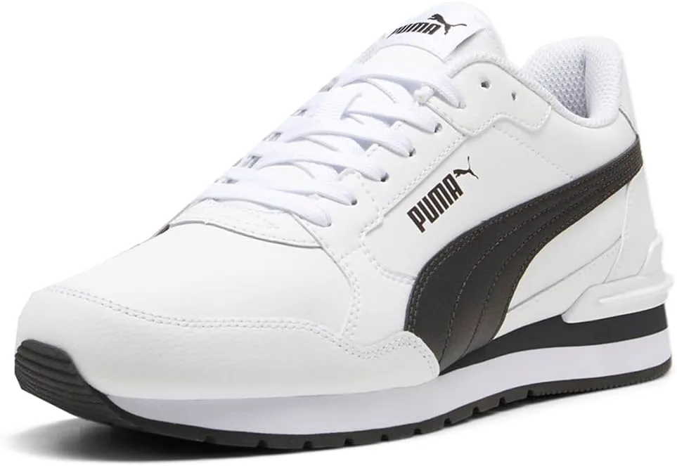 Мужские кроссовки PUMA St Runner V4 из кожи на шнуровке, повседневные - белый и бело-слоновая кость — фото 2