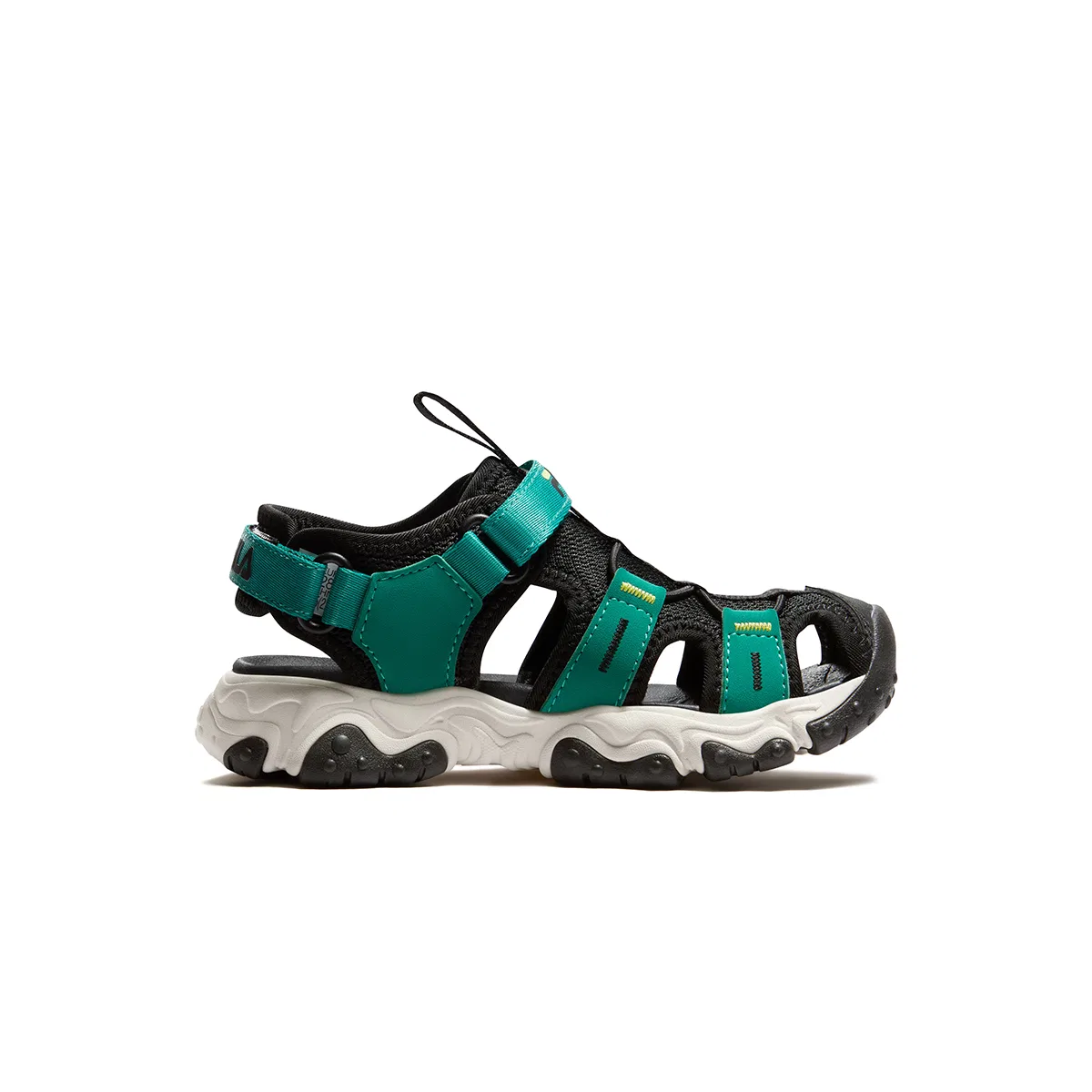 Сандалии FILA KIDS Fluid 5 Fabric Low Top черные/темно-зеленые — фото 3